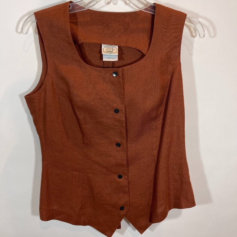 Vintage 90s Laura Ashley Linen Vest NWOT
